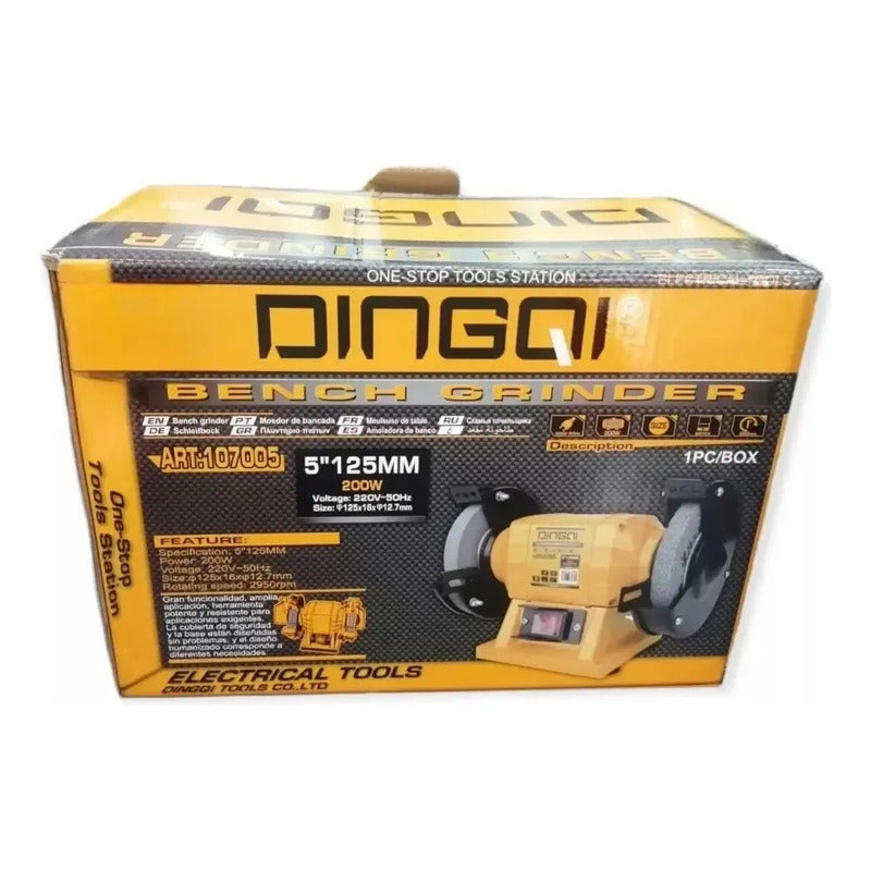 Esmeril De Banco 5 Pulgadas Electrico 200w 2950rpm Amarillo 50/60hz