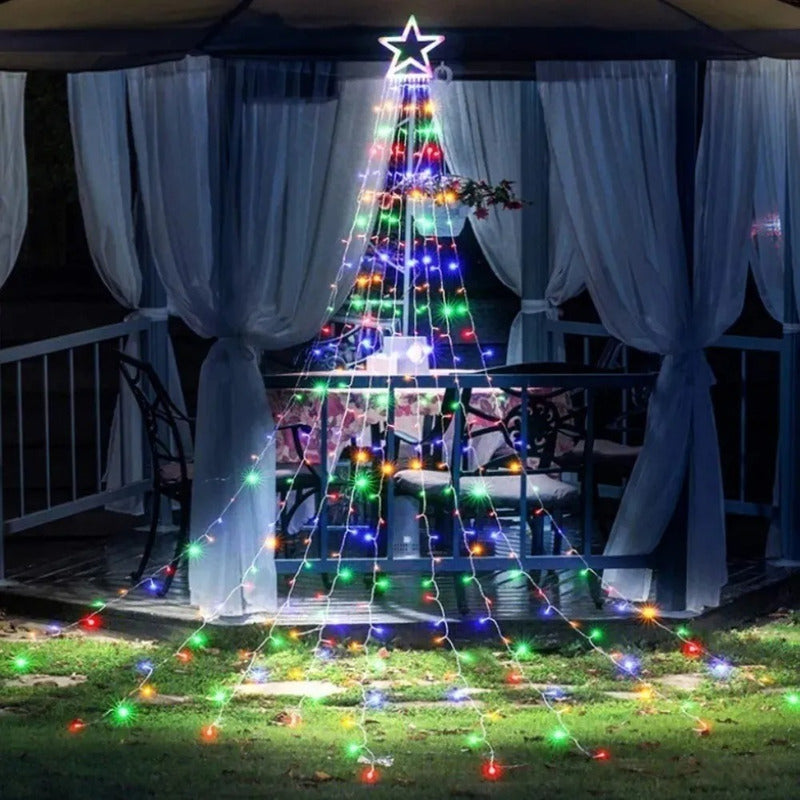 Luces Navidad Guirnalda + Control Cascada Arbol Luz 300 Led