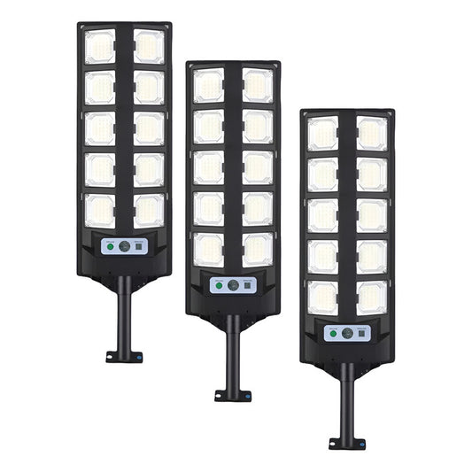Pack X3 Foco Led Solar 1000 Watts Exteriores Lampara 1000w Negro