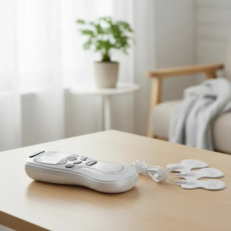 Electro Estimulador Tens Masajeador 4 Electrodos Blanco