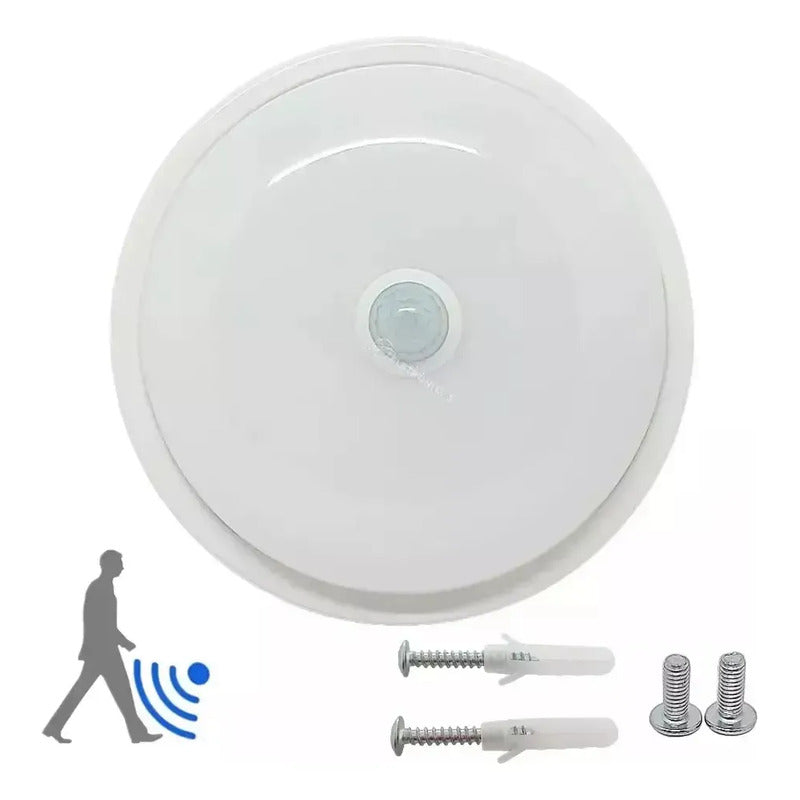Lampara Led Redonda Para Techo Con Sensor De Movimiento Blanco
