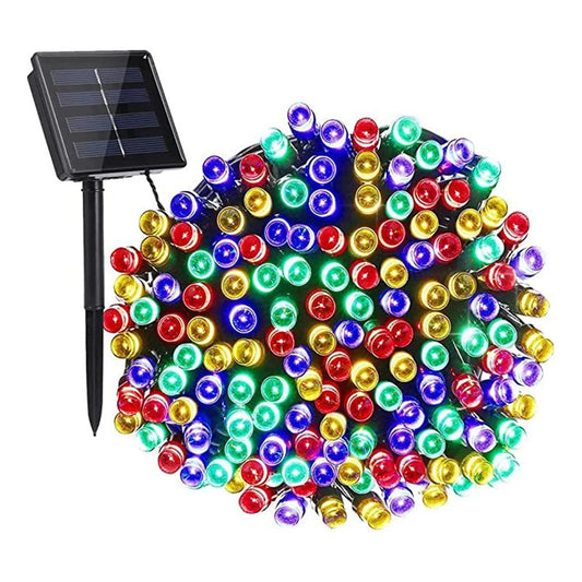 Pack 5 Luces Solares Navidad Guirnalda 10 Metros 100 Led Negro