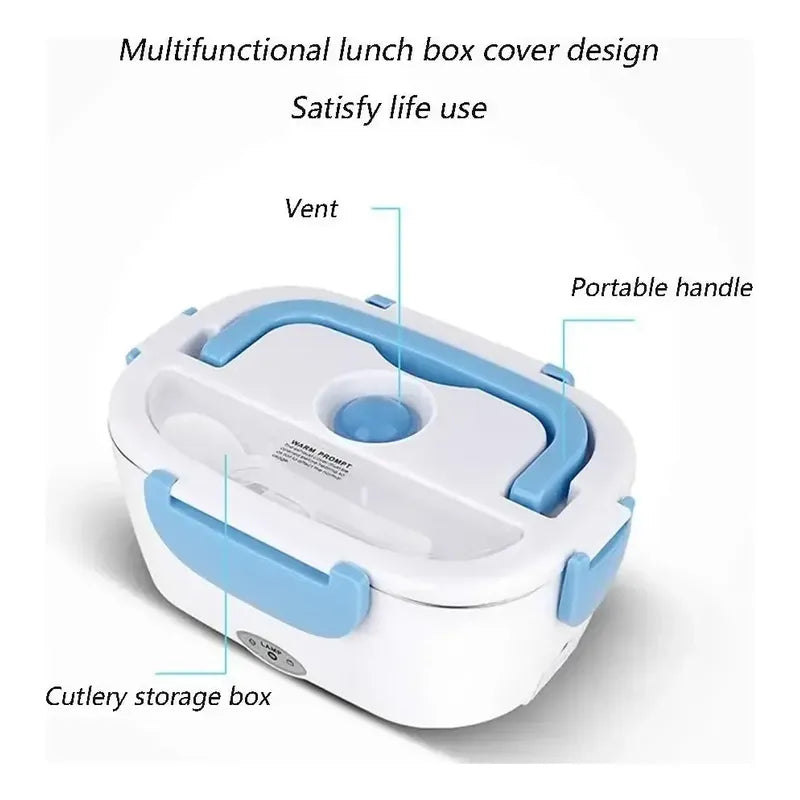 Calentador De Comida 12v Lonchera Para Auto Termo Electrico Blanco