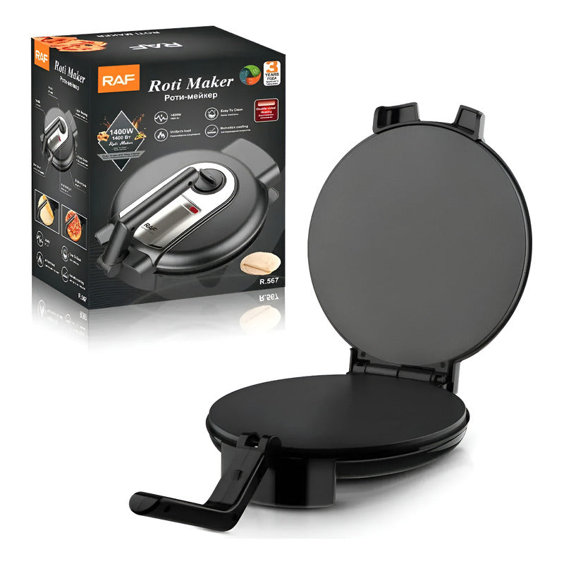 Máquina Para Hacer Panqueques Crepas Tortillas Raf R.567 Negro