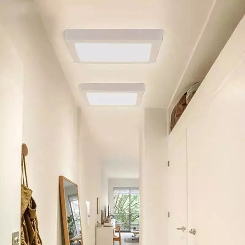 Pack X2 Panel Led Sobrepuesto 18w Foco Plafon Redondo Cuadra Cuadrado