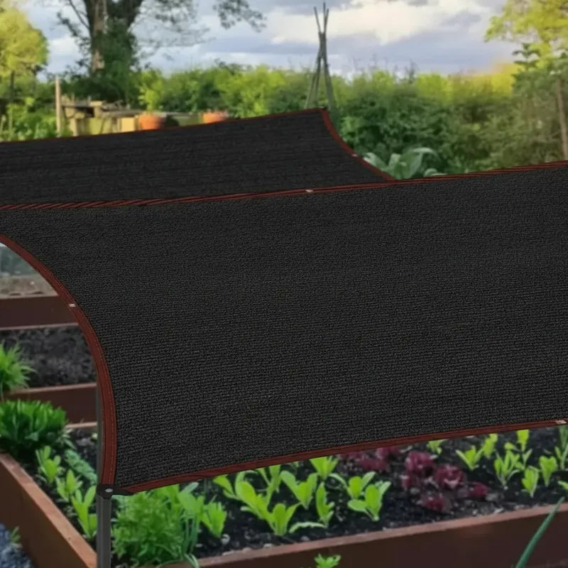 Toldo Vela Negro Rectangular Malla De Sombra Techo Patio Negro