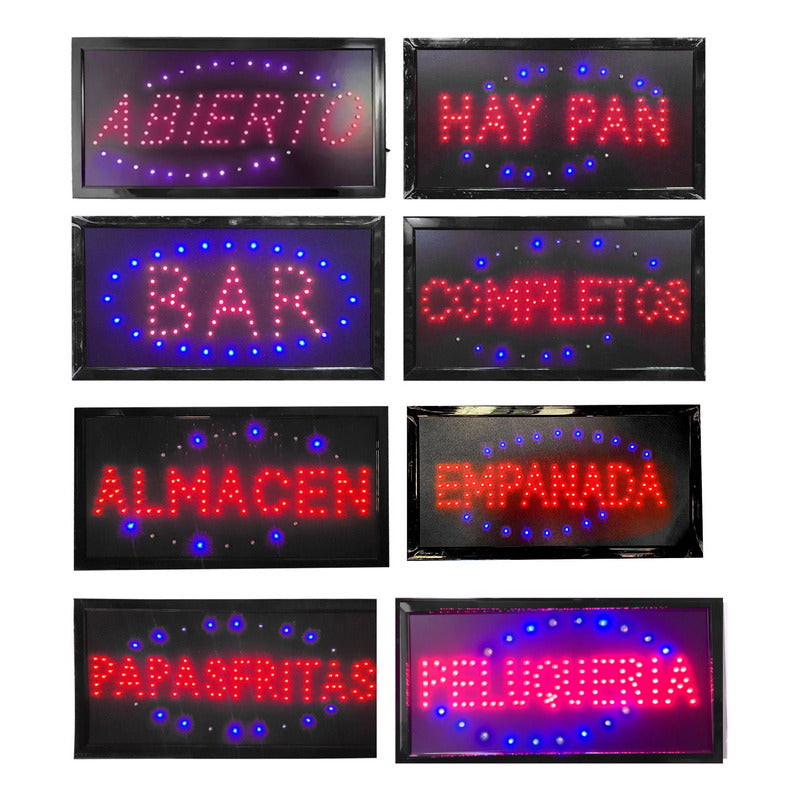 Letrero Led Signs Luminoso Aviso - Abierto