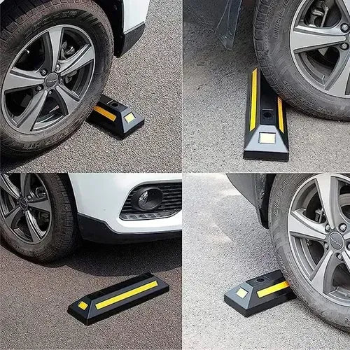 Pack X5 Tope De Estacionamiento Negro Amarillo Parking Negro