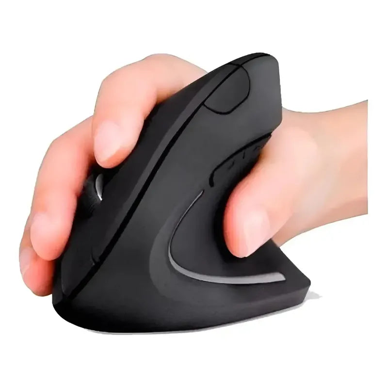 Mouse Vertical Inalámbrico Ergonómico Ideal Oficina Y Hogar Negro