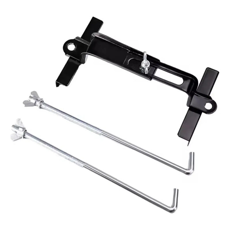 Soporte Fijador Batería Ajustable Seguro Estabilizador Auto Negro