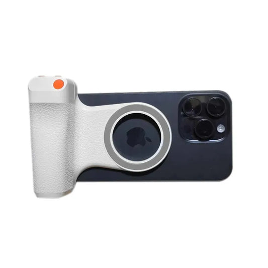 Empuñadura Magnética Para Cámara De Celular Smartphone Grip Ergonómico Con Disparador Bluetooth Soporte Magnético... Blanco