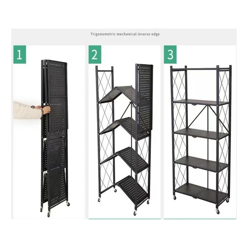 Repisa Estantería 5 Niveles Metalico Estanteplegable 50kg Ne Negro