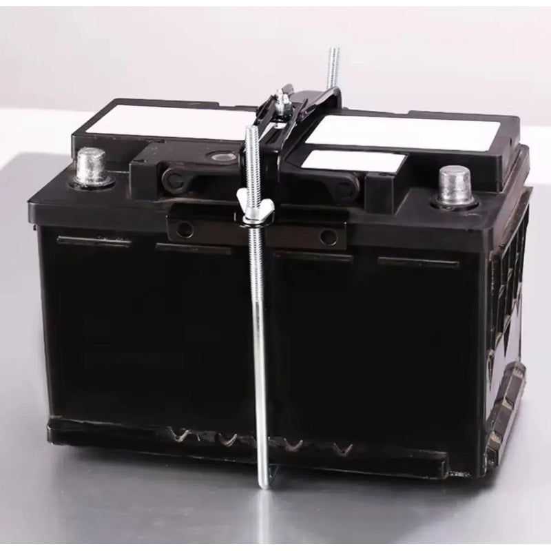 Soporte Fijador Batería Ajustable Seguro Estabilizador Auto Negro