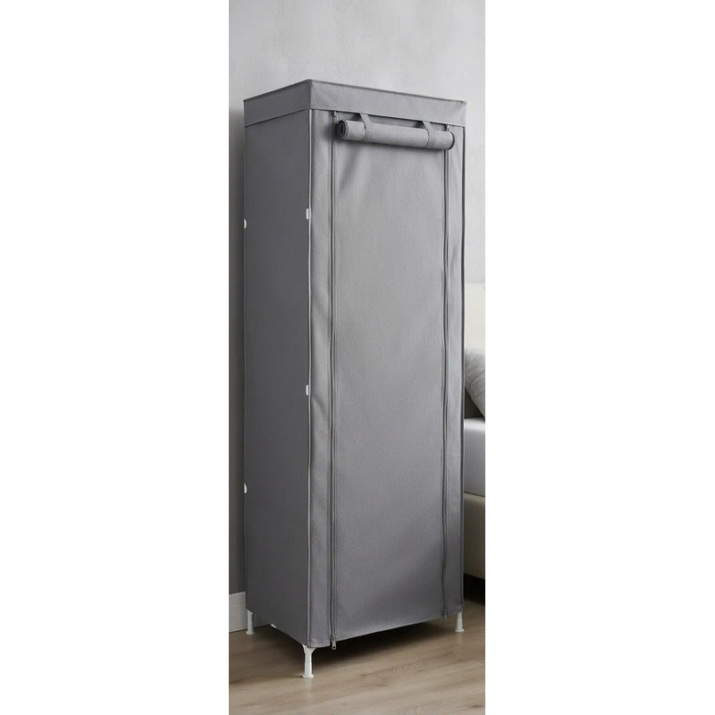 Zapatera Armable Tela Aluminio Y Plástico 9 Niveles + Forro Gris