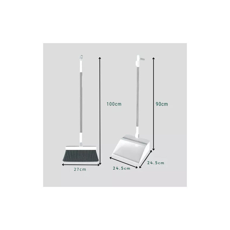 Set Escoba Y Pala Con Dientes Plegable Gira 180 Grados