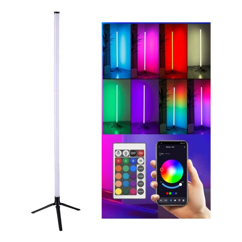 Lampara De Esquina Pie Usb Luces Led Rgb Ambiente