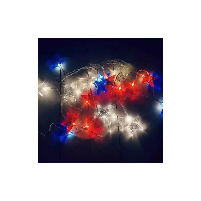 Guirnalda Solar Led Decorativa 10mts Fiestas Patrias Chile Azul