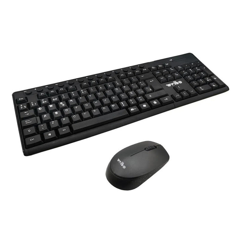 Teclado Y Mouse Con Teclado Numerico Inalambrico 2.4 Ghz Negro