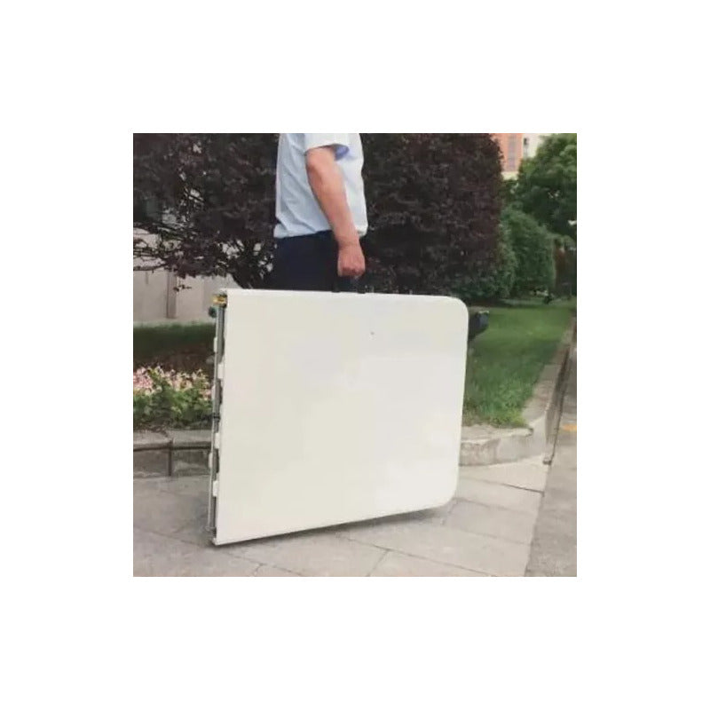 Mesa Plegable Tipo Maleta 1.80 Camping Resistente  Blanco