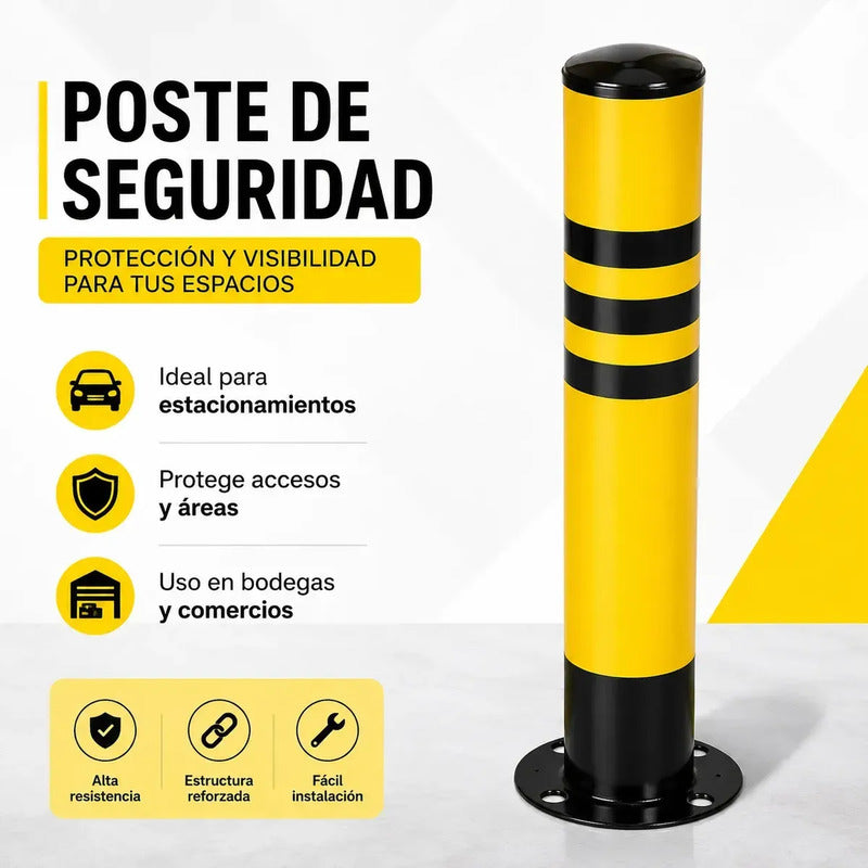 Bolardo Seguridad Poste Tubo Estacionamiento Banda Reflectiv Amarillo