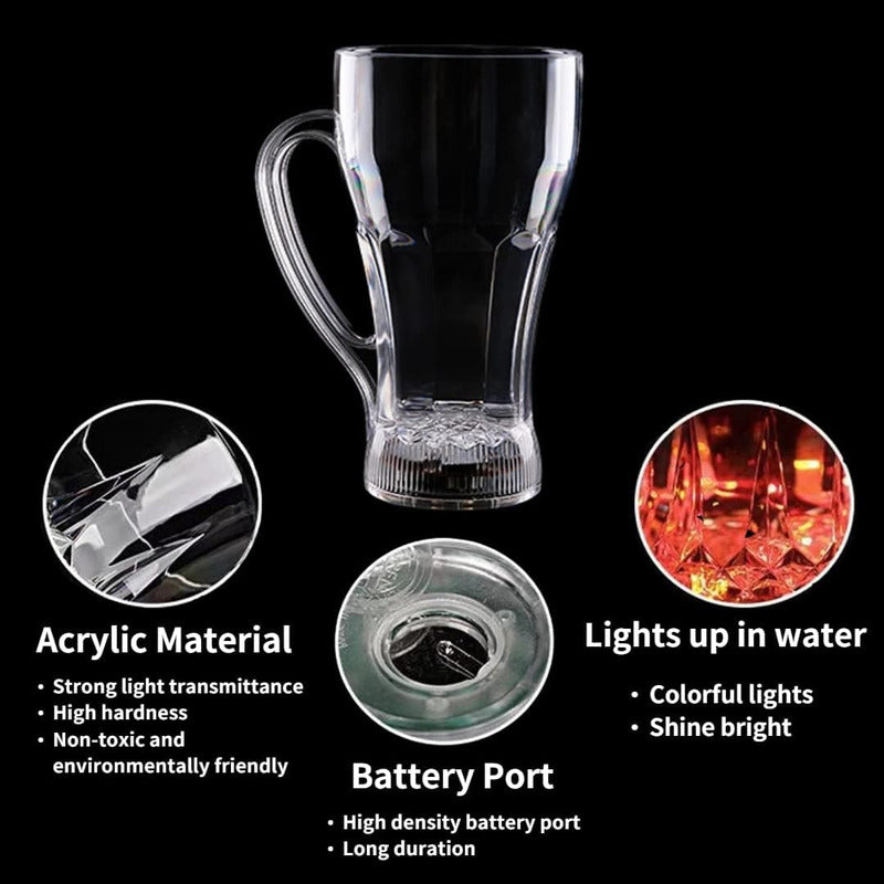 Vaso Luminosos Led Tazón Copete Luces Colores Cotillon 18oz