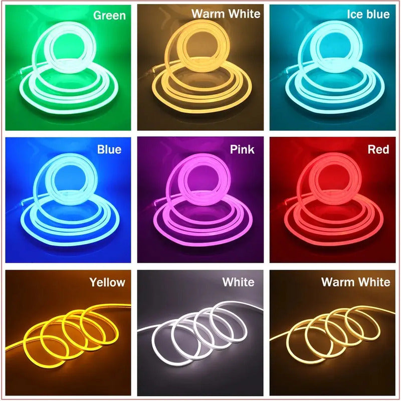 Cinta Led Neon Luz 5mts Flexible Transformador 12v Decoracio Azul