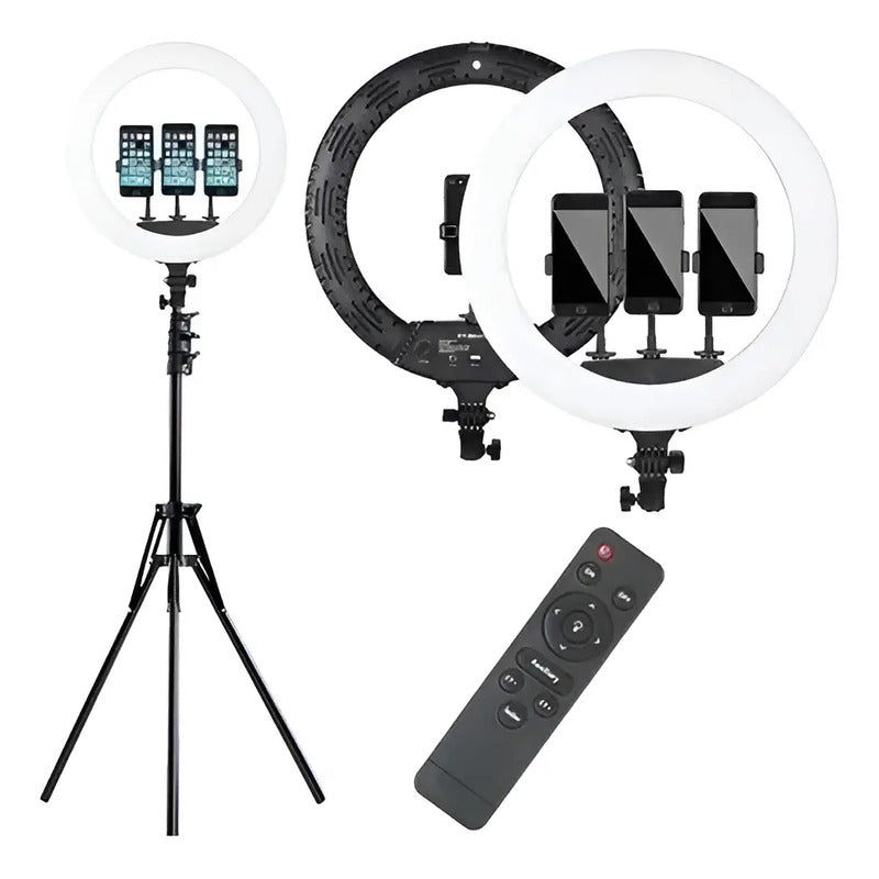 Aro De Luz Led Rgb 56cm Con Trípode Y Soporte Para Celular