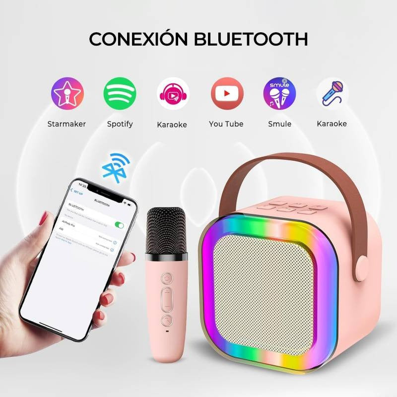 Parlante Con Micrófono Karaoke Bluetooth Portátil Radio