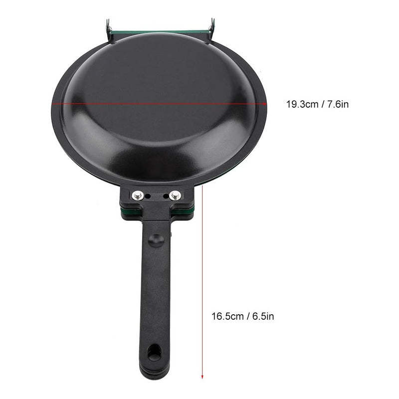 Sartén Doble Cara Antiadherente Tortillero Doble Panqueques Negro