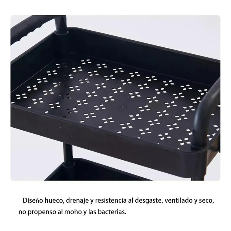 Estante Carrito Organizador Multiuso 4 Niveles Cocina Baño Negro