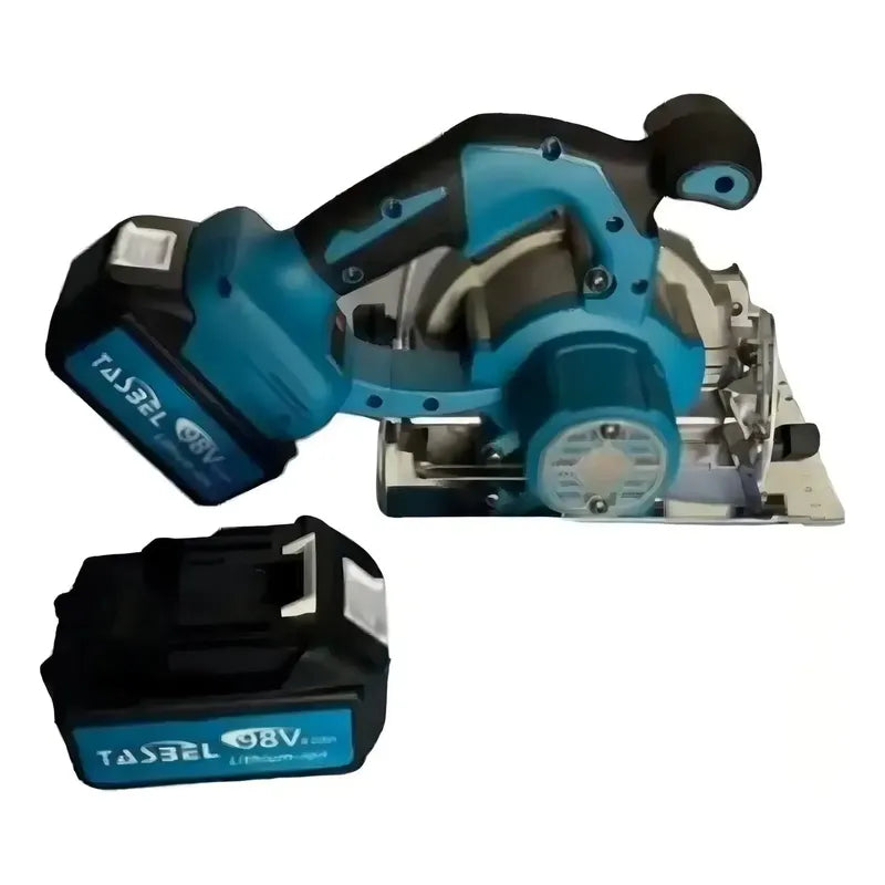 Sierra Circular Inalámbrica + 2 Baterías + Disco De Corte Azul Petróleo 50