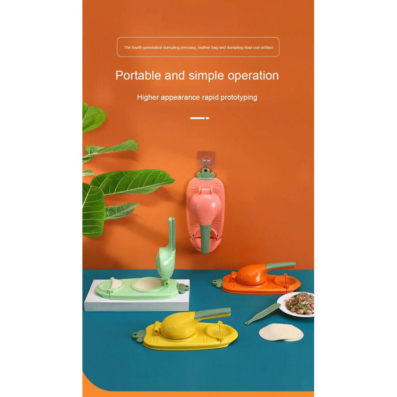Máquina Para Hacer Dumpling Mini Empanada Prensa 2 En 1 Naranja