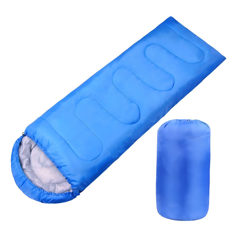 Saco De Dormir Camping Gorro Playa Cabaña Algodón 950g Color Azul Derecho