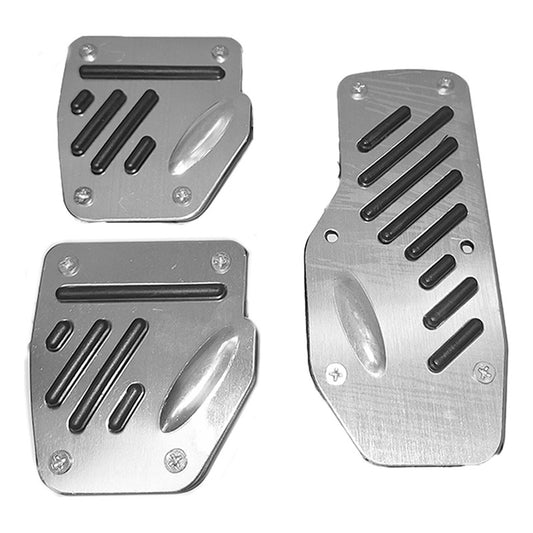 Set Cubre Pedales Auto 3 Piezas De Aluminio Y Goma Tunning