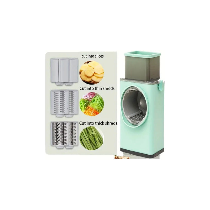 Rebanador Rayador Cortador De Queso Vegetales Frutas Verde