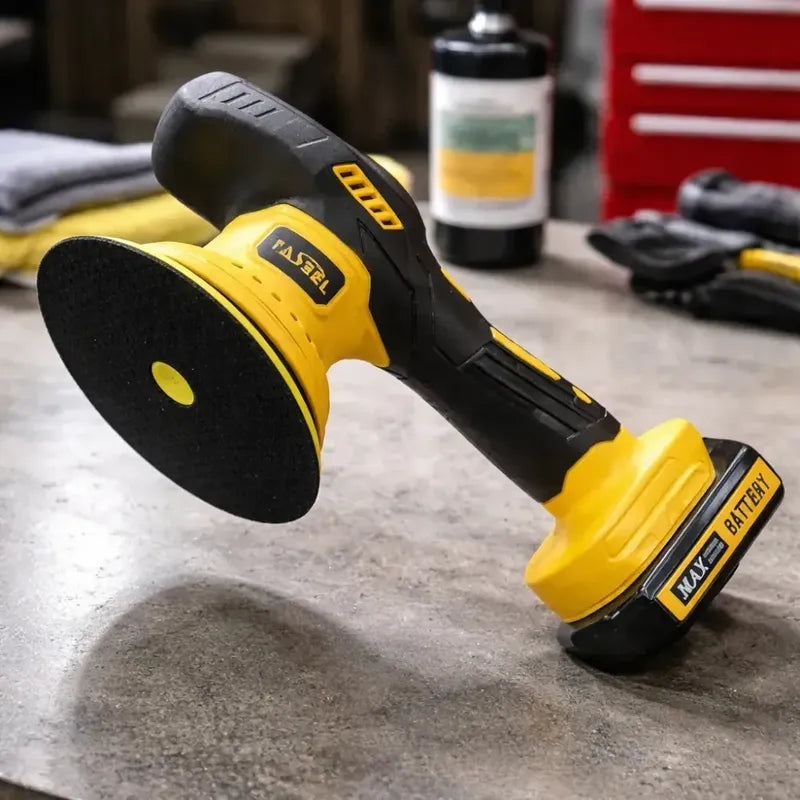 Pulidora Inalámbrica Orbital Brushless + 2 Baterías Amarillo Amarillo