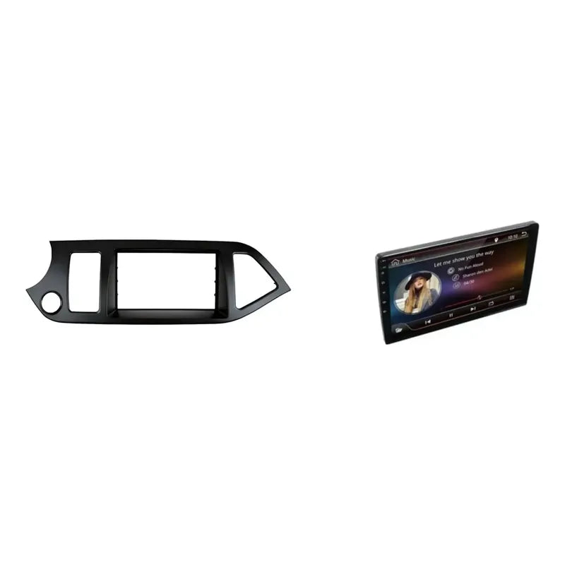 Kit Kia Morning: Bisel Adaptador 2012-2015 Negro + Pantalla Táctil 9'' Gps/wifi/waze