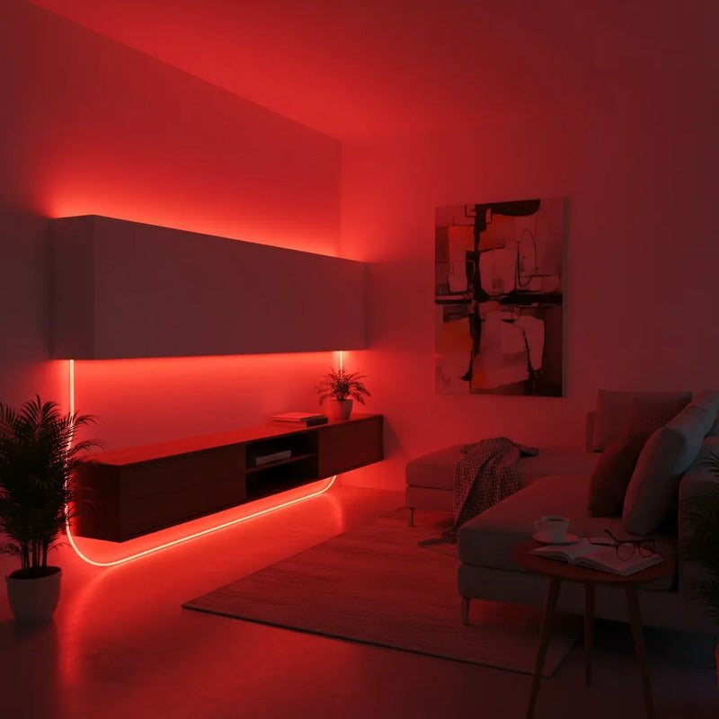 Cinta Led Neon Luz 5mts Flexible Transformador 12v Decoracio Rojo