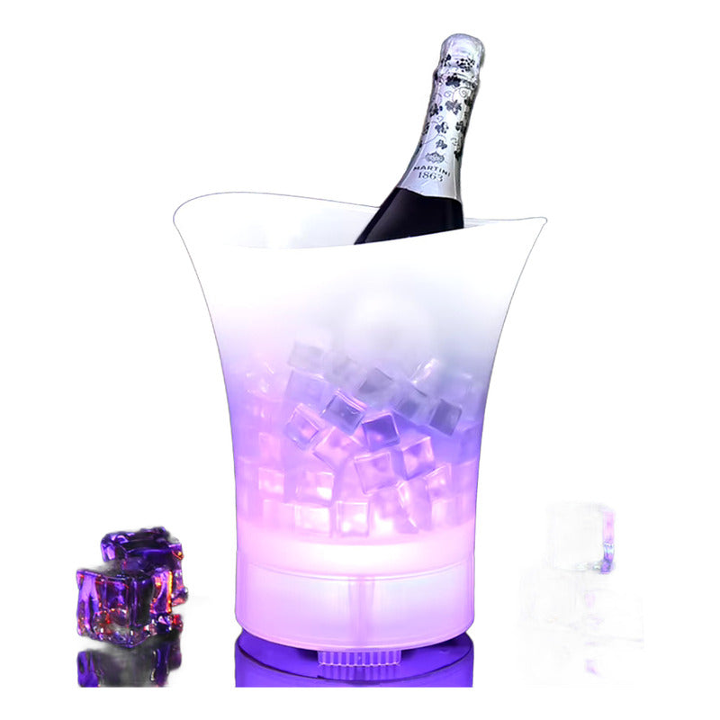 Hielera Con Parlante Y Luces Led Bluetooth Bar Blanco Traslucido