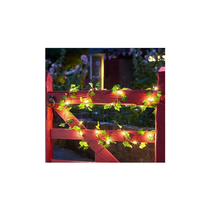 Pack X4 Guirnalda De Luces Solar Hoja De 5 Mts Envio Gratis Verde