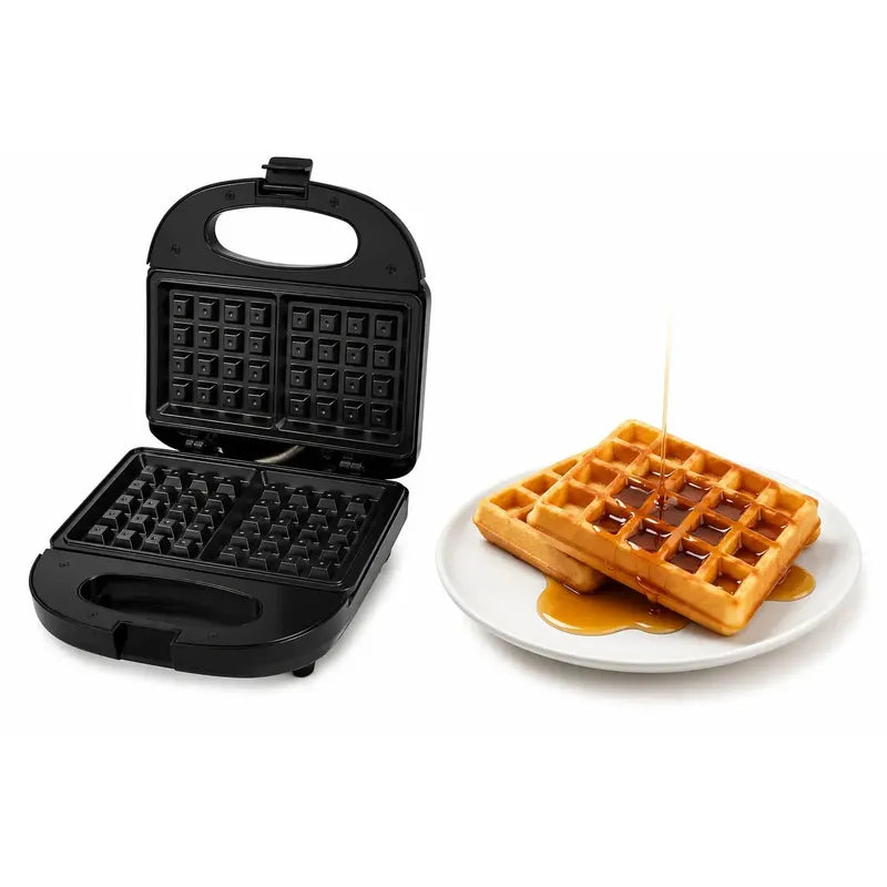 Waflera Doble Cuadrada Antiadherente 2 Waffles Electrica Negro