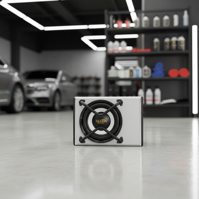 Subwoofer Amplificado 7000w 10 Pulgadas + Kit De Cables Gris