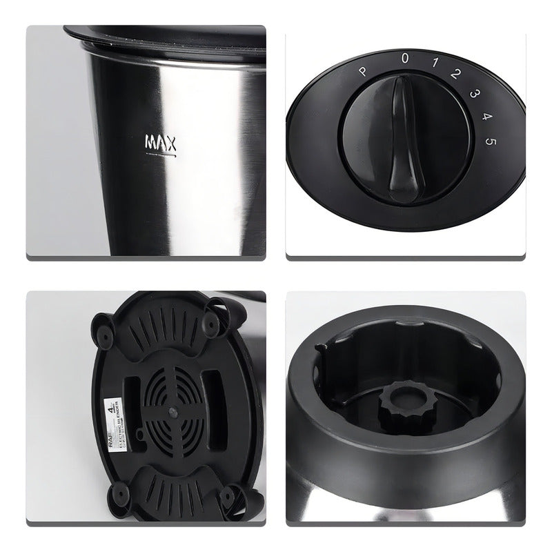 Licuadora Juguera Raf 1.5l Vidrio Acero Inoxidable 1000w Plateado