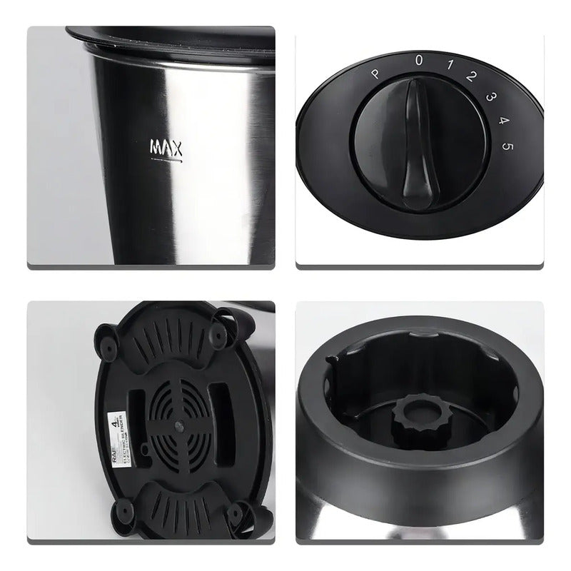 Licuadora Juguera Raf 1.5l Vidrio Acero Inoxidable 1000w Plateado