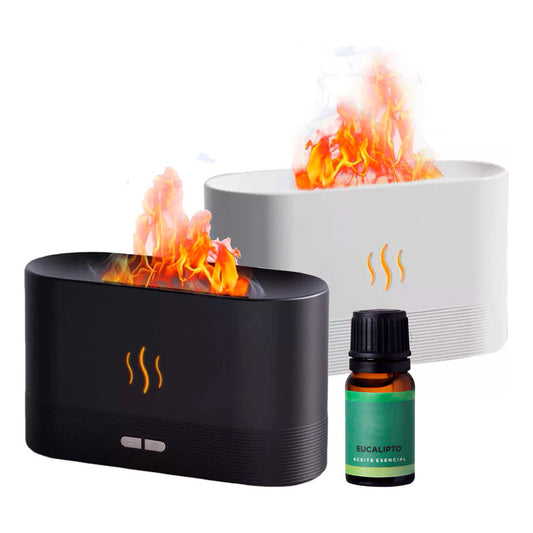 Humidificador Flama Difusor De Aroma Efecto + Esencia