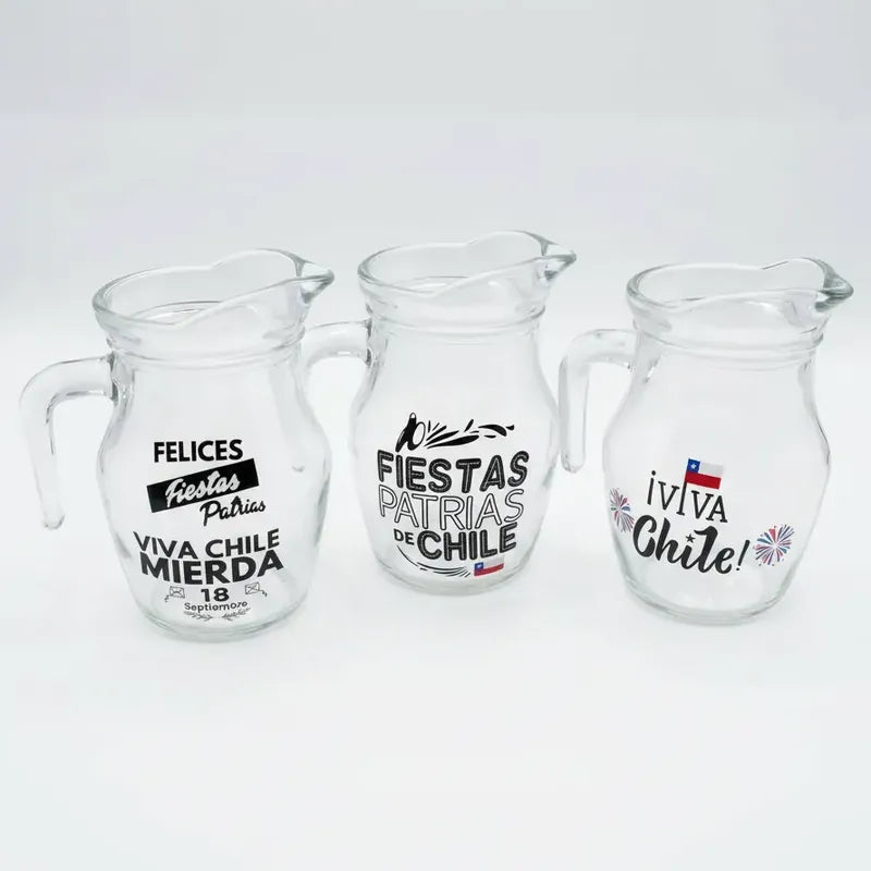 Set 6 Vasos Lorito Viva Chile 500ml Terremoto Fiesta Patrias Negros