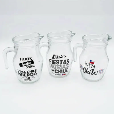 Set 6 Vasos Lorito Viva Chile 500ml Terremoto Fiesta Patrias Negros