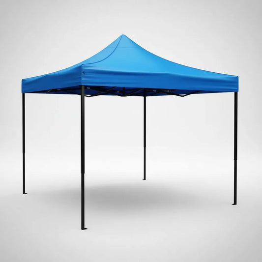 Toldo Metálico 3x3 Plegable Con Lona, Resistente A La Lluvia Azul