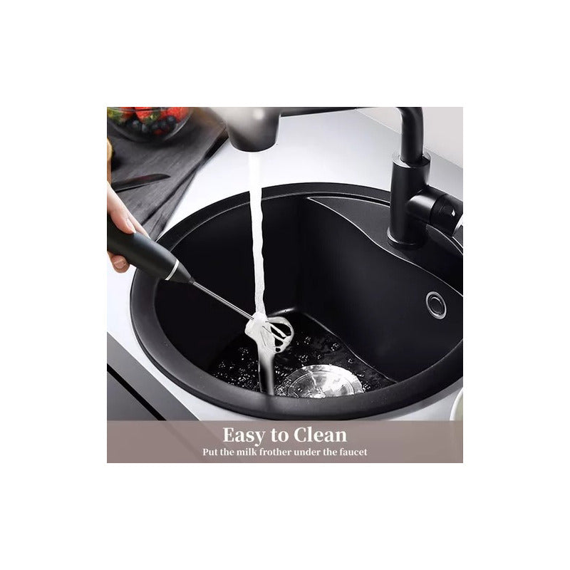 Batidor Eléctrico Recargable Portátil Espumador De Cocina Negro
