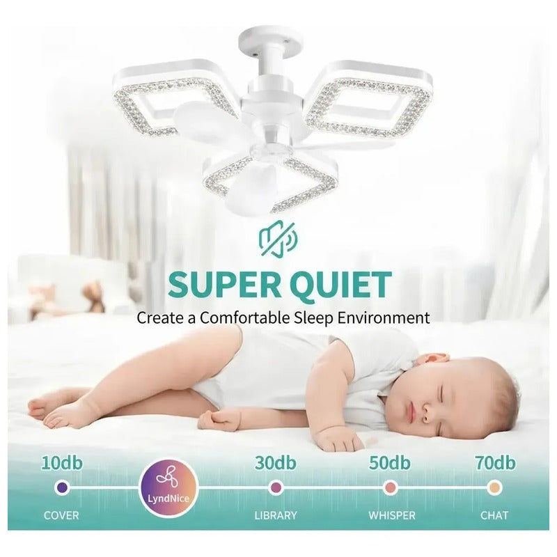 Lámpara Ventilador Led Rosca E27 Efecto Cristal Blanco